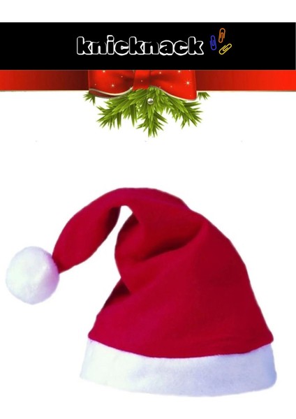 Tekno Trust Özel Üretim Yıkanabilir Ucu Ponponlu Çocuk Yetişkin Yılbaşı Noel Baba %100 Polar Şapka 1 Adet