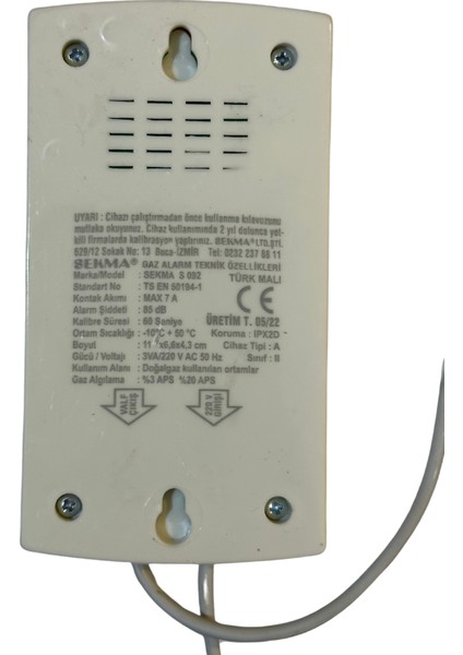 Doğal Gaz (Metan) Alarm Dedektörü S-092 (5 Adet)