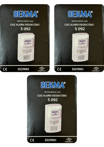 Doğal Gaz (Metan) Alarm Dedektörü S-092 (3 Adet)