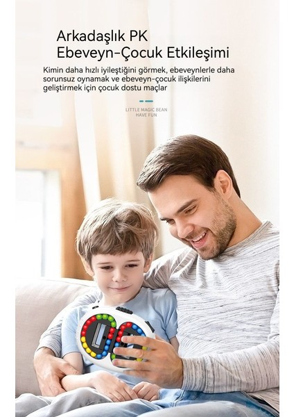 Çocuk Entelektüel Rubik Küpü Çift Taraflı Bilyalı Disk Dekompresyon Oyuncağı Parmak Ucu Gyro Dönen Sihirli Fasulye Eğitici Oyuncak (Yurt Dışından)