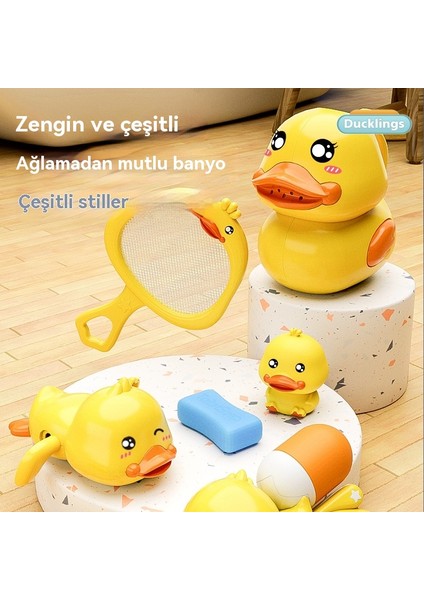 Eleganceemporium Küçük Sarı Ördek Banyo Oyuncakları 8 Parçalı Seti (Yurt Dışından)