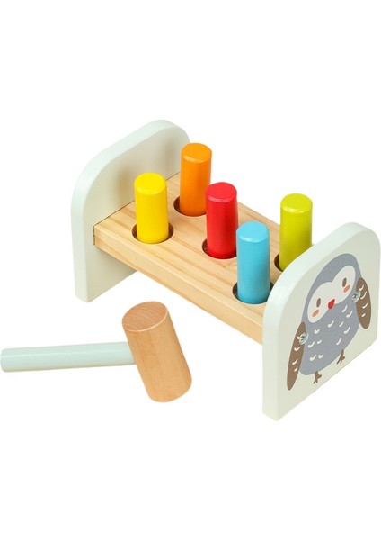 Küçük Çocuklar Erken Eğitim Ahşap Baykuş Renkli Kazık Platformu Eğitimsel Whack-A-Gopher El-Göz Koordinasyonu Eğlenceli Dövme Oyuncakları (Yurt Dışından)