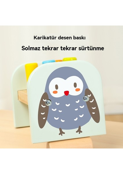 Küçük Çocuklar Erken Eğitim Ahşap Baykuş Renkli Kazık Platformu Eğitimsel Whack-A-Gopher El-Göz Koordinasyonu Eğlenceli Dövme Oyuncakları (Yurt Dışından)