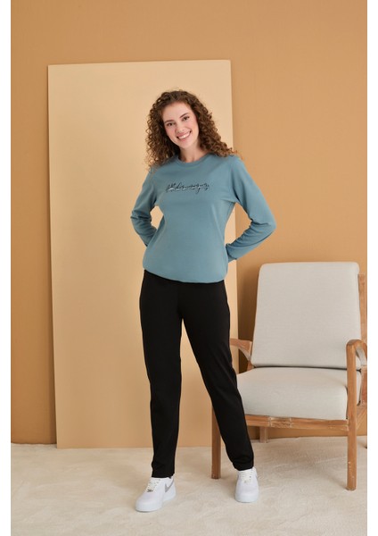 Uzun Kollu Baskılı Kadın Pijama Takımı 3101