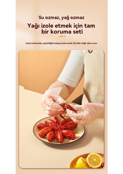 500 Istakoz Yemek Delinmez Tek Kullanımlık Tpe Eldiven (Yurt Dışından)