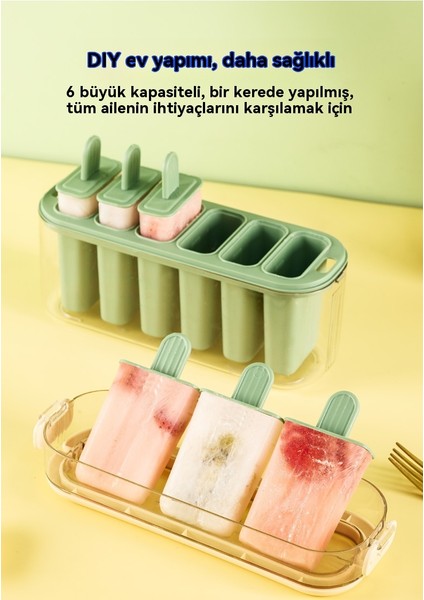 Ev Yapımı Dondurma Kalıbı Gıda Sınıfı Silikon Dondurma Sorbet Öğütücü Dondurulmuş Buz (Yurt Dışından)