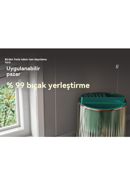 Döner Bıçak Tutucu Depolama Rafı Çok Fonksiyonlu Döner Drenaj Depolama Küveti (Yurt Dışından)