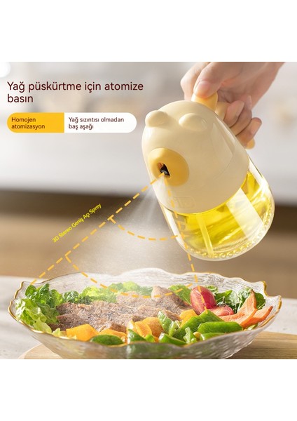 300ML Ayı Yağ Spreyi Şişesi Mutfak Yemeklik Yağ Sızdırmaz ve Yapışmaz Cam Yağ Sprey Şişesi (Yurt Dışından) modelleri