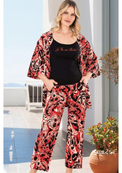 Kadın Yazlık Modal Desenli Üçlü Takım Dowry 15-18