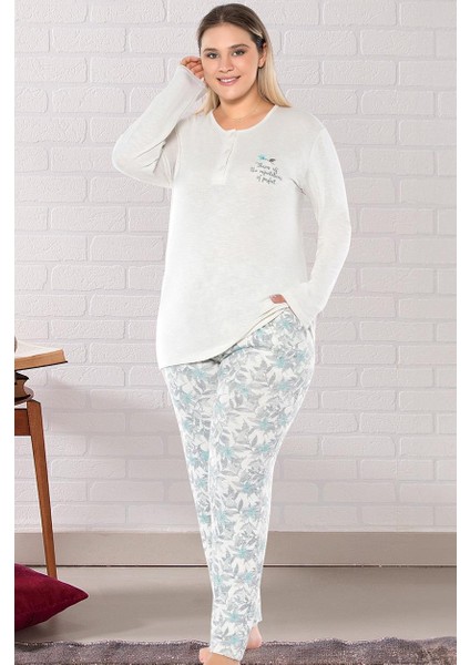 Büyük Beden Battal Uzun Kol Pijama Takımı Dowry B09-160