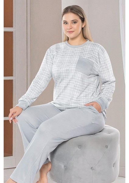 Büyük Beden Battal Uzun Kol Pijama Takımı Dowry B09-165