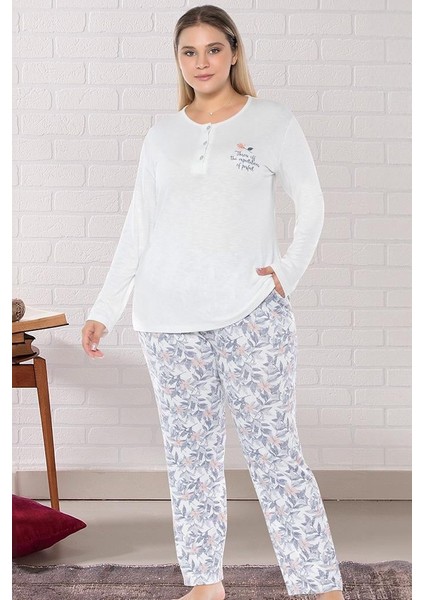 Büyük Beden Battal Uzun Kol Pijama Takımı Dowry B09-160