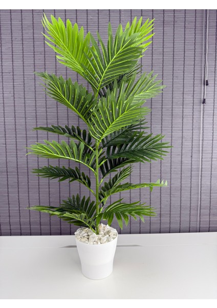Yapay Yapraklı Palmiye Ağacı Plastik Saksılı 23 Yaprak 85CM