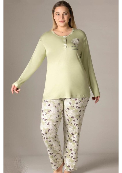 Büyük Beden Battal Uzun Kol Mevsimlik Pijama Takımı B09-146