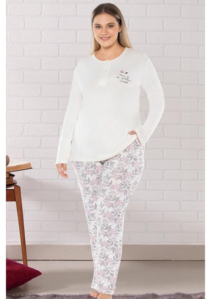 Büyük Beden Battal Uzun Kol Pijama Takımı Dowry B09-160