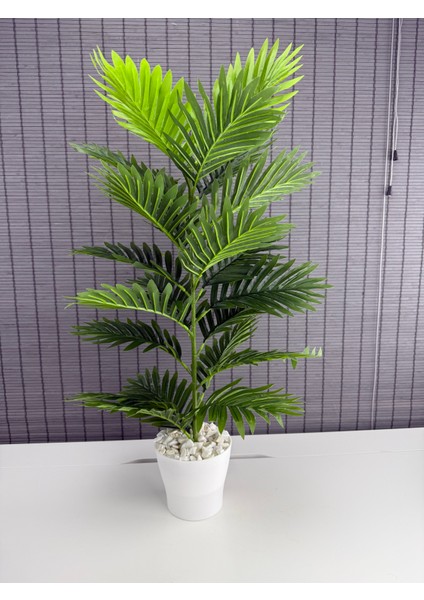 Yapay Yapraklı Palmiye Ağacı Plastik Saksılı 23 Yaprak 85CM