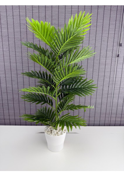 Yapay Yapraklı Palmiye Ağacı Plastik Saksılı 23 Yaprak 85CM