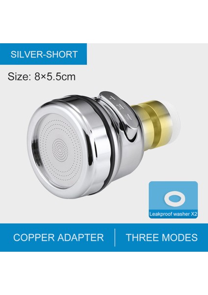 Gümüş Bakır Tarzı Mutfak Bataryası Uzatılmış Yüksek Basınçlı Musluk Aerator Su Tasarrufu Musluğu Başlığı Adaptörü (Yurt Dışından)