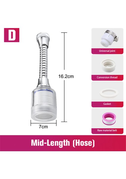 D Stili 360 Derece Ayarlanabilir Lavabo Bataryası Uzatma Borusu Banyo Su Tasarrufu Musluk Duş Filtresi Nozul Köpük Adaptörü Mutfak Aksesuarları (Yurt Dışından)