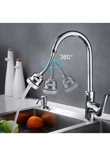 Gümüş-Orta Stil 2021 Yüksek Basınçlı Mutfak Musluğu Uzatıcı Dönebilen Musluk Aeratörü Su Tasarrufu Musluk Başlığı Adaptörü Banyo Lavabo Aksesuarları (Yurt Dışından) fiyatları