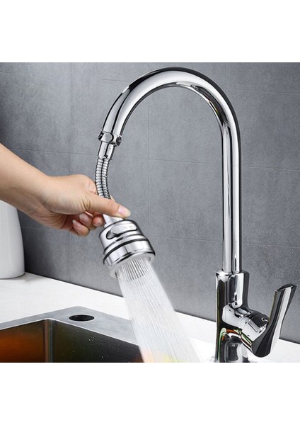 Gümüş-Orta Stil 2021 Yüksek Basınçlı Mutfak Musluğu Uzatıcı Dönebilen Musluk Aeratörü Su Tasarrufu Musluk Başlığı Adaptörü Banyo Lavabo Aksesuarları (Yurt Dışından) fırsatları