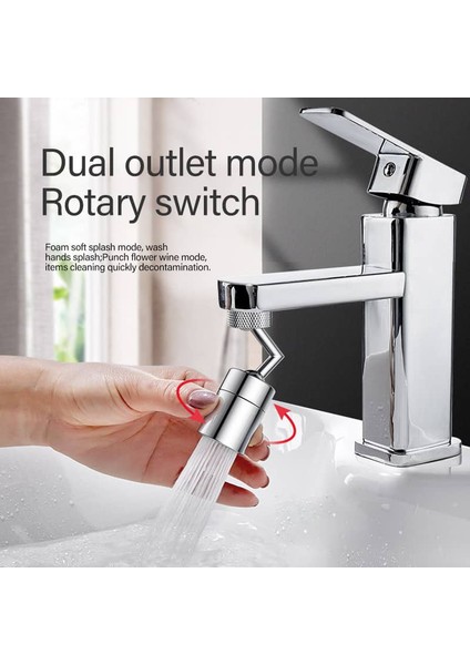 720TAP-2 Kafa Stili 720° Döner Musluk Başlığı Su Tasarrufu Için Evrensel Anti-Sıçrama Filtre Aerator Rotasyonlu Musluk Başlığı (Yurt Dışından) fiyatları