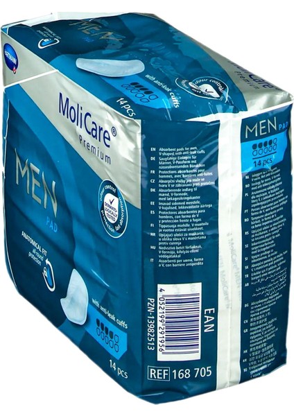 Erkek Mesane Pedi Molicare Premium Men Pad 4 Damla Özel ve Üstün Koruma 14'lük Paket fiyatları
