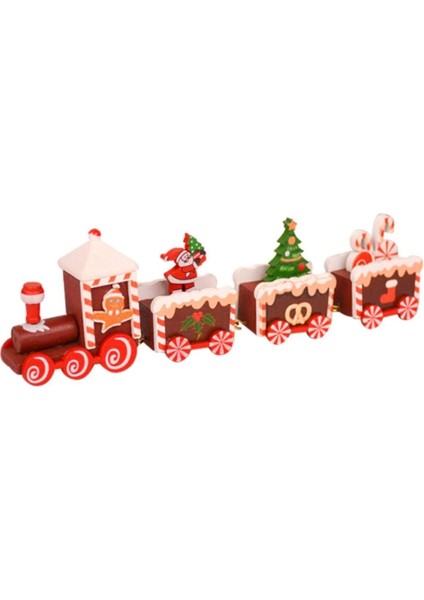 Tekno Trust Ahşap Noel Tren Süsleme Noel Dekorasyon Ev Noel Baba Hediye Oyuncaklar El Sanatları Kurabiye