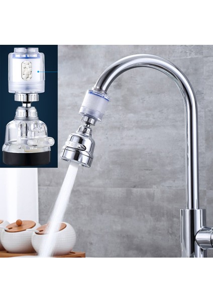 B Hortum Stili 360° Ayarlanabilir Mutfak Musluğu Filtre Su Musluğu Aeratör 3 Mod Su Tasarrufu Aeratörü Su Filtresi Musluk Mutfak Musluğu Uzatıcısı (Yurt Dışından) fiyatları