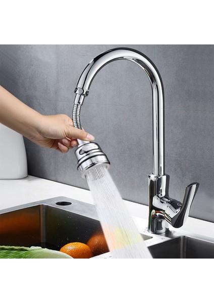 Gümüş 12CM Sert Stil Banyo Aksesuarları Duş Püskürtücü Için 3 Mod 360° Dönebilen Musluk Uzatıcı Mutfak Musluk Su Tasarrufu Nozül Filtre Adaptörü (Yurt Dışından)
