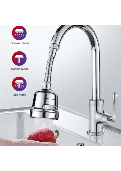 1 Stili Yazın Mutfak Lavabo 3 Modlu Dönebilen Musluk Aerator Kabarcıklı Esnek Su Tasarrufu Yüksek Basınçlı Filtre Adaptör Püskürtücü (Yurt Dışından) fiyatları