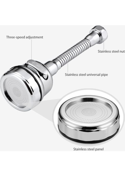 Gümüş 15CM Sert Stil Banyo Aksesuarları Duş Püskürtücü Için 3 Mod 360° Dönebilen Musluk Uzatıcı Mutfak Musluk Su Tasarrufu Nozül Filtre Adaptörü (Yurt Dışından) fırsatları
