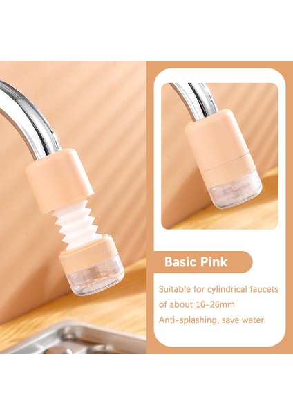 Temel Pembe Stili Mutfak Aletleri 3 Modlu Dönebilen Köpüklü Yüksek Basınçlı Musluk Uzatıcı Su Tasarruflu Banyo Mutfak Aksesuarları Malzemeleri (Yurt Dışından)