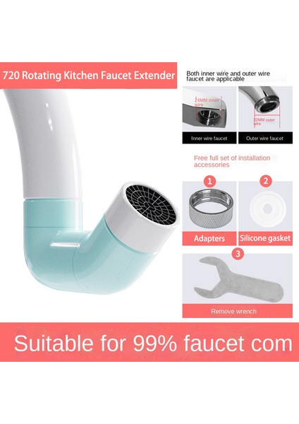 Mavi Beyaz Tarzı 720 Derece Dönebilen Mutfak Musluğu Uzatıcı Su Tasarruflu Musluk Başlığı Evrensel Sıçrama Filtreli Püskürtücü Banyo Lavabo Aksesuarı (Yurt Dışından) fiyatları