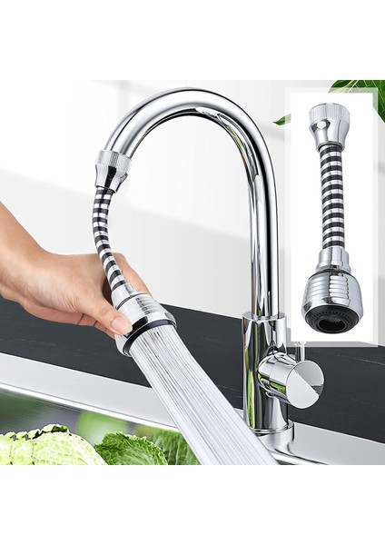 Gümüş Tarzı Mutfak Lavabo Musluk Spreyi Hortumlu Musluk Güçlendirici ve Su Tasarruflu Difüzör Başlık Su Tasarrufu Nozul Musluk Bağlantısı (Yurt Dışından)