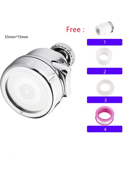 Bir Stil Yazın Su Tasarrufu Musluk Başlığı 360 Derece Döner Evrensel Sıçrama Geçirmez Basınçlı Banyo Filtre Köpük Aerator (Yurt Dışından)