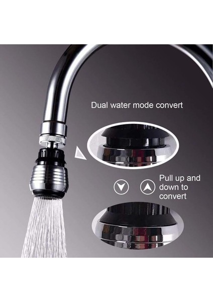 Su Tasarruflu Musluk Stili Mutfak Bataryası 360 Derece Dönebilen Su Tasarruflu Musluk Bağlantısı Banyo Duş Başlığı Filtre Nozulu Su Arıtıcı Tasarruf Duş Sprey Aracı (Yurt Dışından)