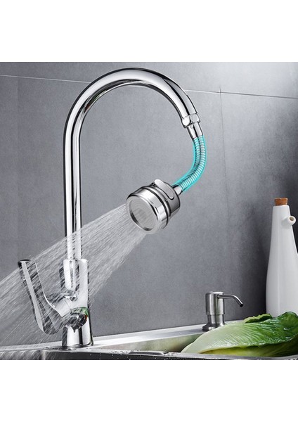 Gümüş Tarzı Yüksek Basınç Mutfak Musluğu Uzatma 360 Derece Dönebilen Musluk Aerator Su Tasarrufu Musluk Başlığı Adaptörü Banyo Lavabo Aksesuarları (Yurt Dışından)