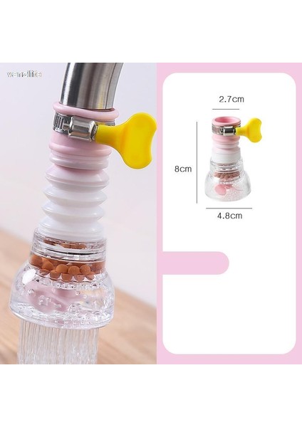 Pembe Tarzı Vanzlife Musluk Ev Mutfak Spreyi Başlığı Genişletilebilir Çiçek Sulayıcı Su Tasarrufu Filtreli Bidon (Yurt Dışından)