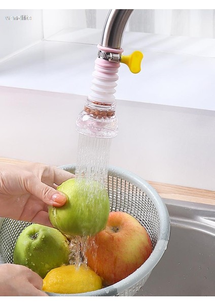 Pembe Tarzı Vanzlife Musluk Ev Mutfak Spreyi Başlığı Genişletilebilir Çiçek Sulayıcı Su Tasarrufu Filtreli Bidon (Yurt Dışından)