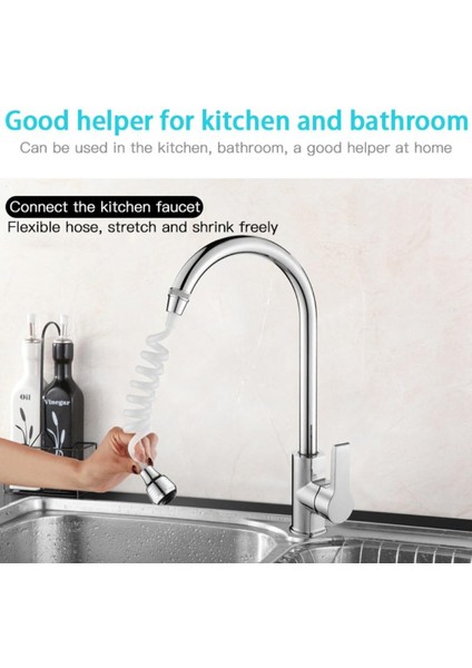 Adaptör Stili 1 Adet Uzun Hortum Musluk Uzatma Nozulu Esnek Su Tasarrufu Musluk Adaptörü Lavabo Sprey Köpüklü Sulama Banyo Duş (Yurt Dışından) modelleri