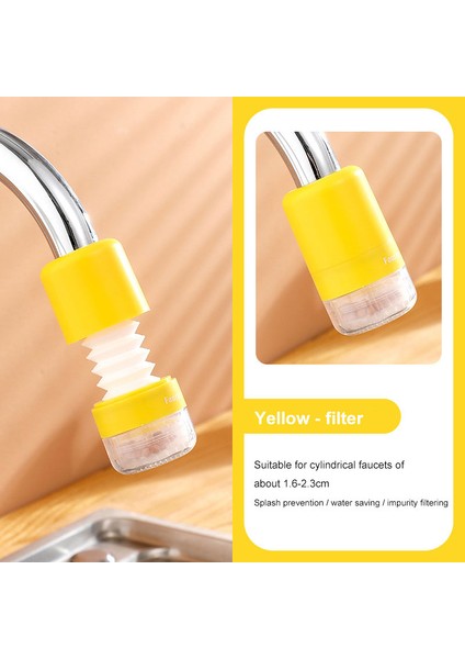 Sarı Stil 360 Derece Musluk Uzatma Banyo 3 Mod Ayarlanabilir Su Musluğu Uzatma Filtre Mutfak Su Tasarrufu Başlığı Lavabo Aksesuarları (Yurt Dışından)