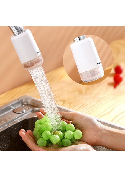 Beyaz Stil 360 Derece Musluk Uzatma Banyo 3 Mod Ayarlanabilir Su Musluğu Uzatma Filtre Mutfak Su Tasarrufu Başlığı Lavabo Aksesuarları (Yurt Dışından)