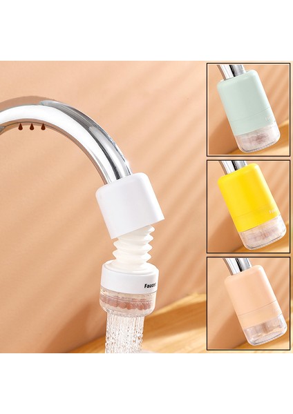 Beyaz Stil 360 Derece Musluk Uzatma Banyo 3 Mod Ayarlanabilir Su Musluğu Uzatma Filtre Mutfak Su Tasarrufu Başlığı Lavabo Aksesuarları (Yurt Dışından)
