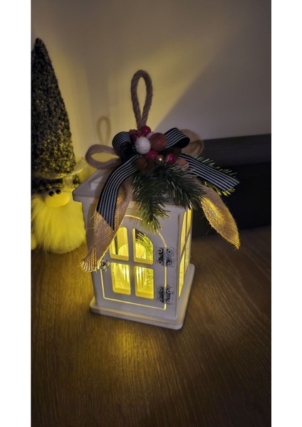 Dekoratif Fener ,yılbaşı Süsü, Ahşap Boyama Eskitme Noel Süsü, Christmas Hediyelik Fener modelleri