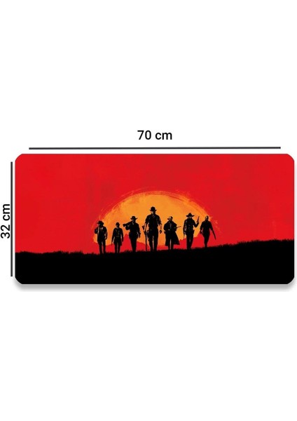 Byars-Dead Redemption Kaydırmaz Gaming Oyuncu Masaüstü Dikişsiz Kırmızı Klavye Pad 32X70CM-BYARS