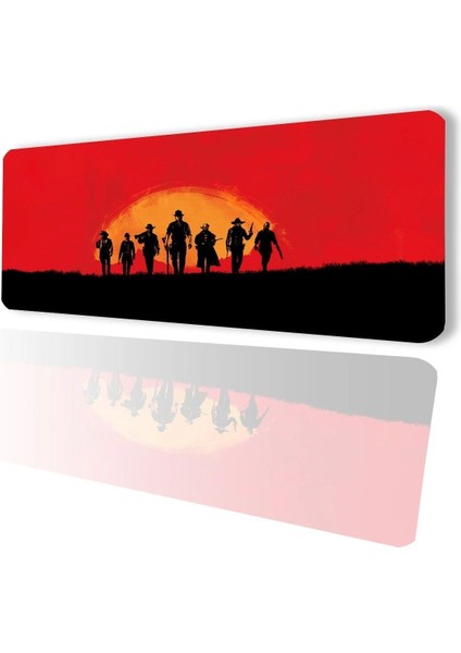 Byars-Dead Redemption Kaydırmaz Gaming Oyuncu Masaüstü Dikişsiz Kırmızı Klavye Pad 32X70CM-BYARS