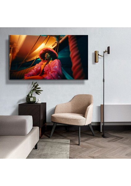 Premium^# Glass Art- Vintage-Retro-Popart Tablo Serisi - Jamaikalı Kadın-50 fırsatları