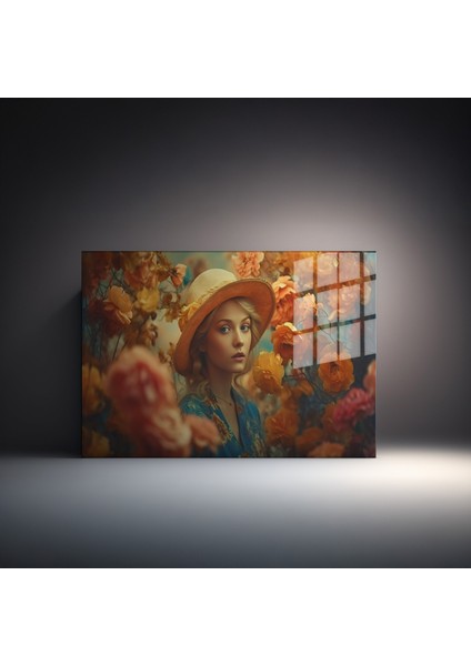 Premium^# Glass Art- Vintage-Retro-Popart Tablo Serisi -Güllü Bahçe-19 fiyatları