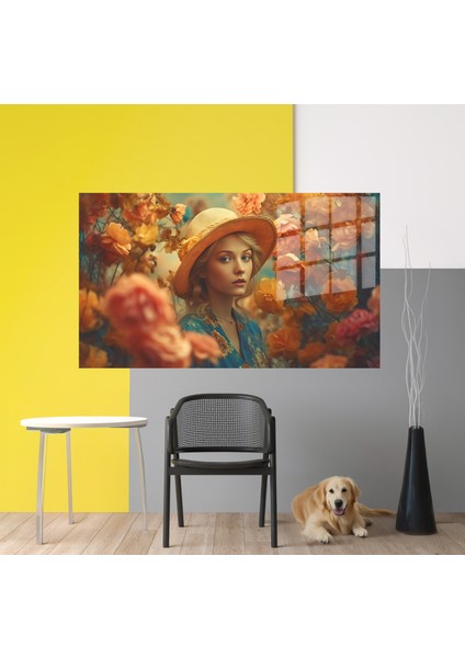 Premium^# Glass Art- Vintage-Retro-Popart Tablo Serisi -Güllü Bahçe-19 modelleri